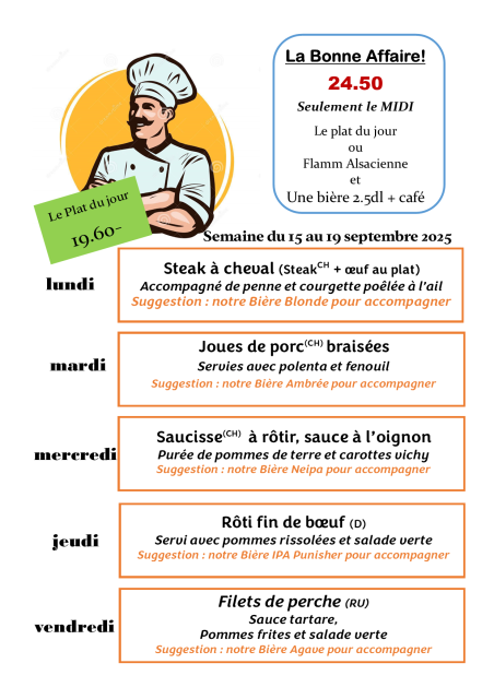 Plats de la semaine